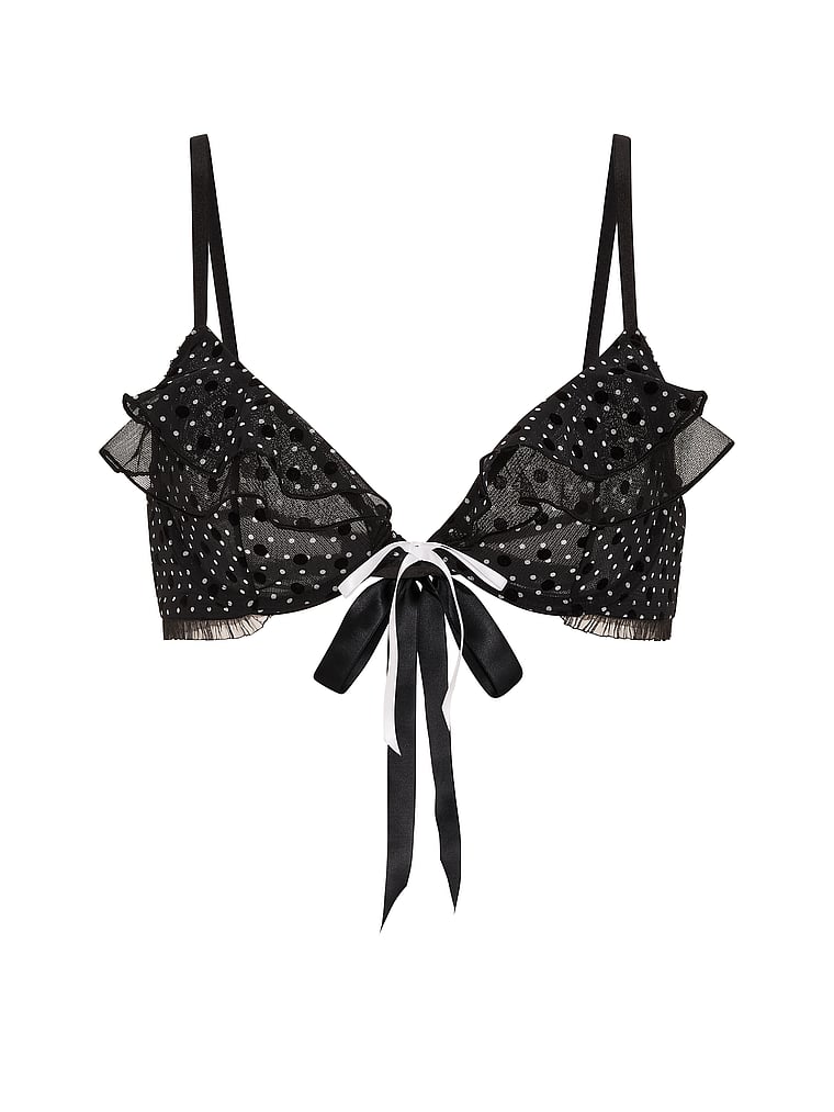 Victoria's Secret, Victoria's Secret Tease Dot Ruffle Unlined Demi Bra, offModelFront, 3 of 3