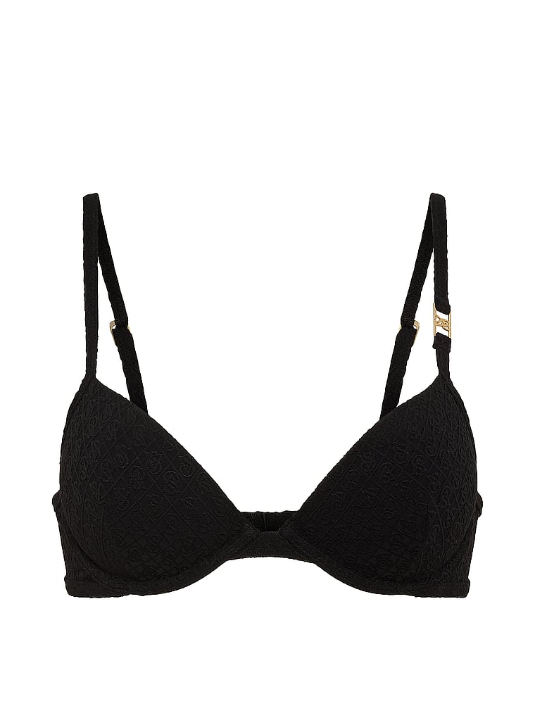 Victoria's Secret, Victoria's Secret Swim Very Sexy Push-Up Bikini Top, Pure Black, offModelFront, 4 of 5