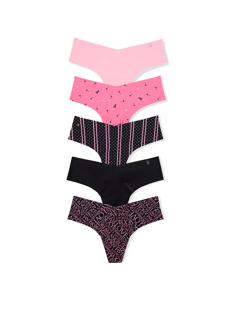 5-Pack No-Show Thong Panties