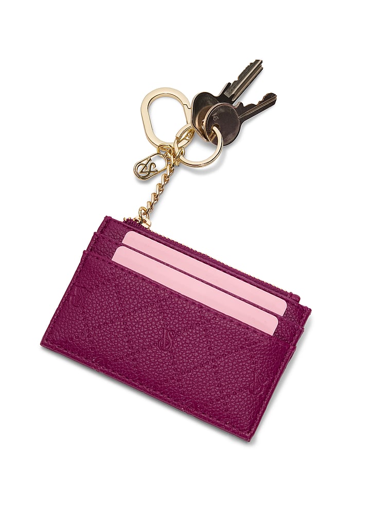Victoria's Secret, Victoria's Secret Classic Card Case Keychain, Pink, onModelBack, 2 of 3