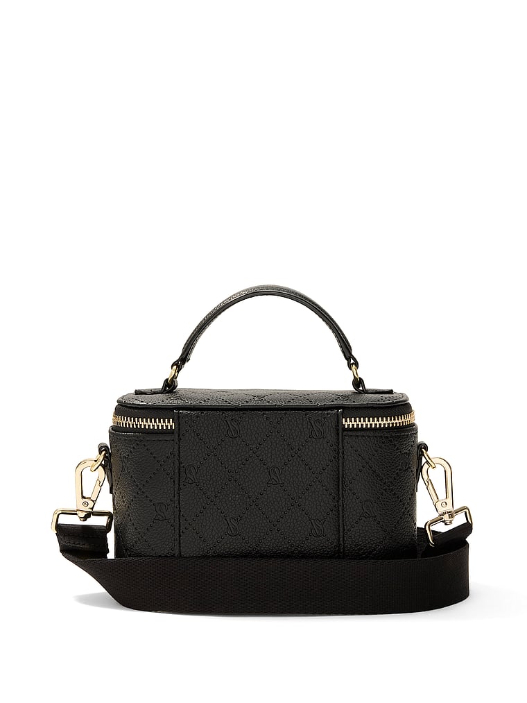 Victoria's Secret, Victoria's Secret Train Case Crossbody Bag, Black, detail, 4 of 4