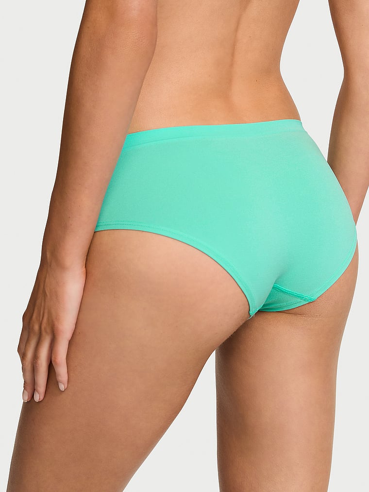 Victoria's Secret, Seamless Seamless Hiphugger Panty, Scuba Blue, onModelBack, 2 of 3 Aga is 5'10" or 178cm and wears Small