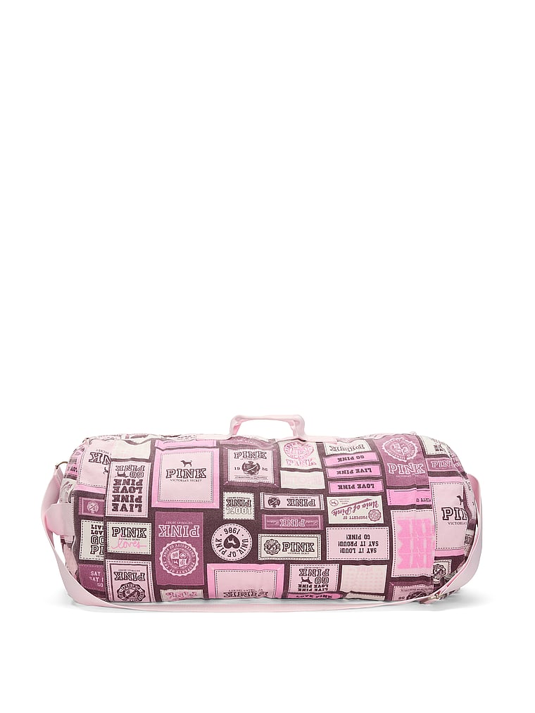 PINK Canvas Rolled Duﬄe Bag, onModelBack, 3 of 4