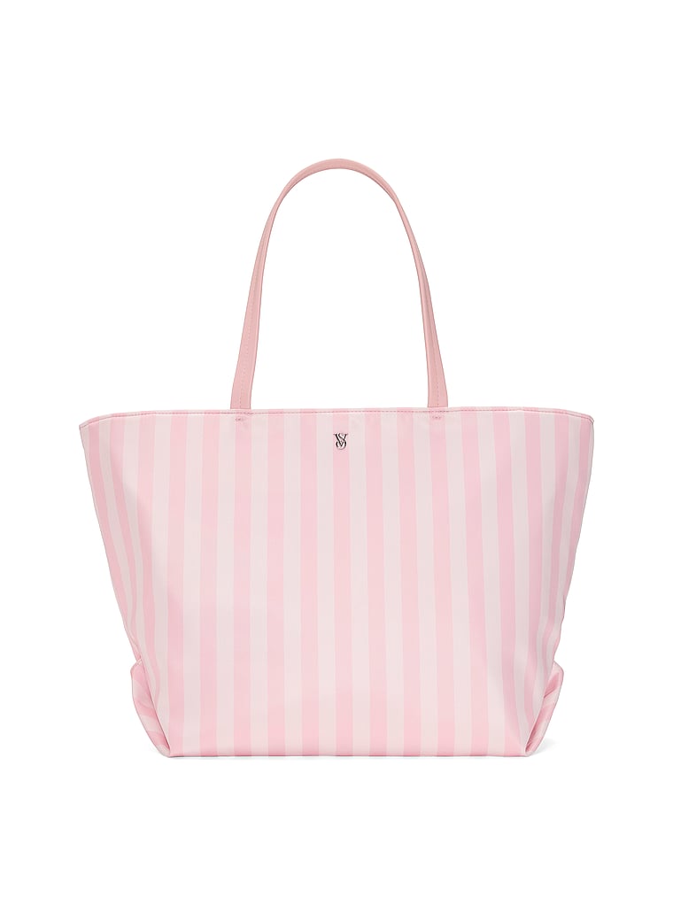 Victoria's Secret, Victoria's Secret Travel Zip Tote Bag, Heritage Stripe, offModelFront, 4 of 5