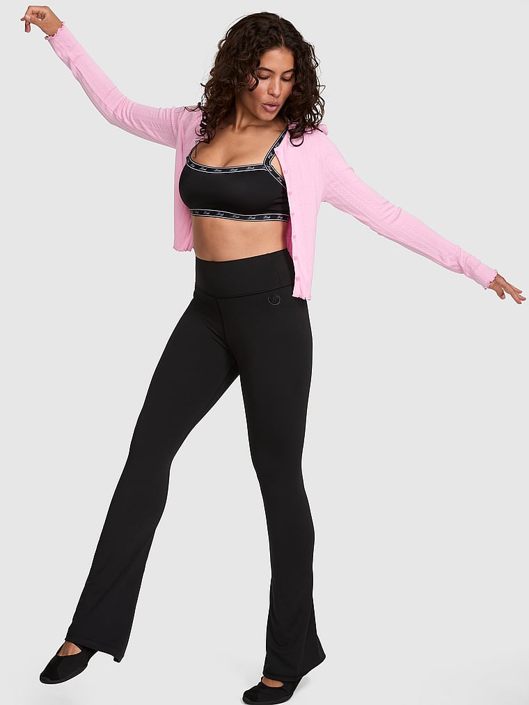 PINK Relay™ Ruched Foldover Flare Leggings
