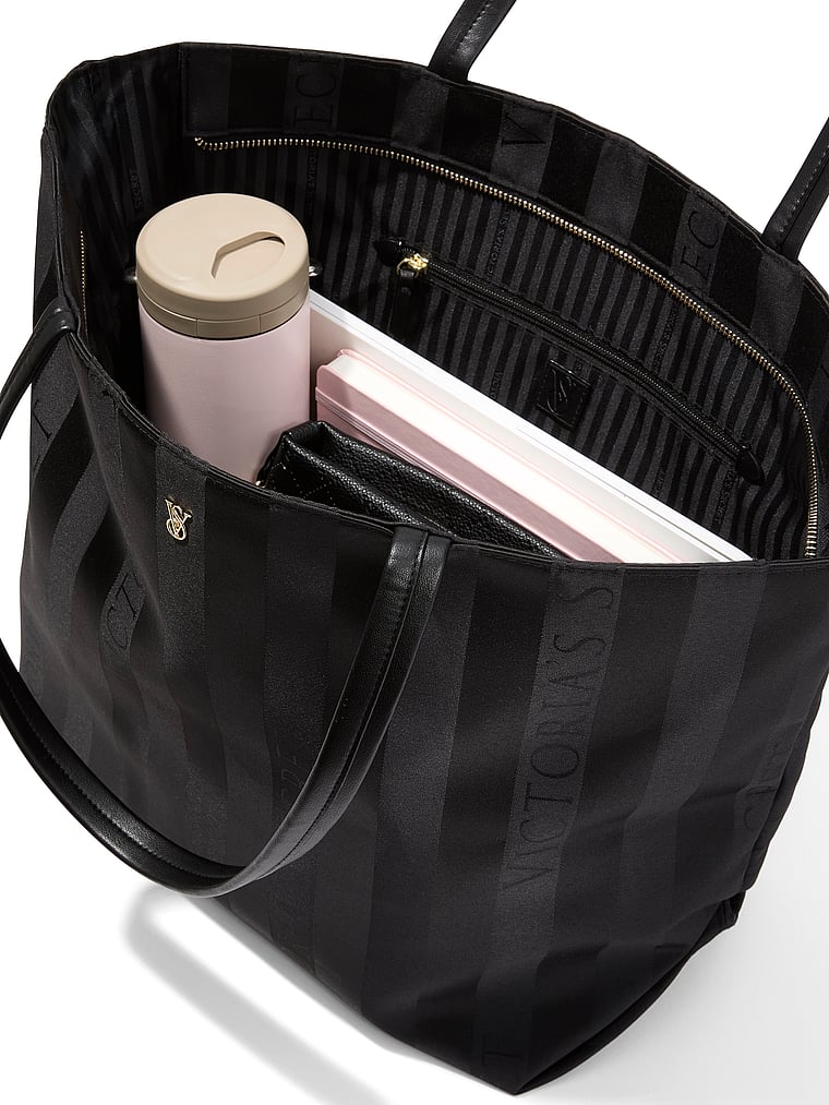 Victoria's Secret, Victoria's Secret Travel Zip Tote Bag, Black, onModelBack, 2 of 4