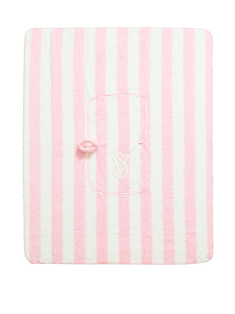Victoria's Secret, Victoria's Secret Convertible Travel Pillow Blanket, Heritage Stripe, offModelBack, 3 of 3