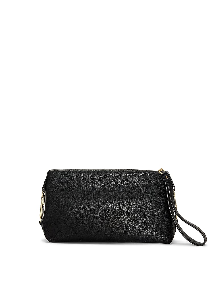 Victoria's Secret, Victoria's Secret Wristlet Zip Clutch, Black, detail, 4 of 4