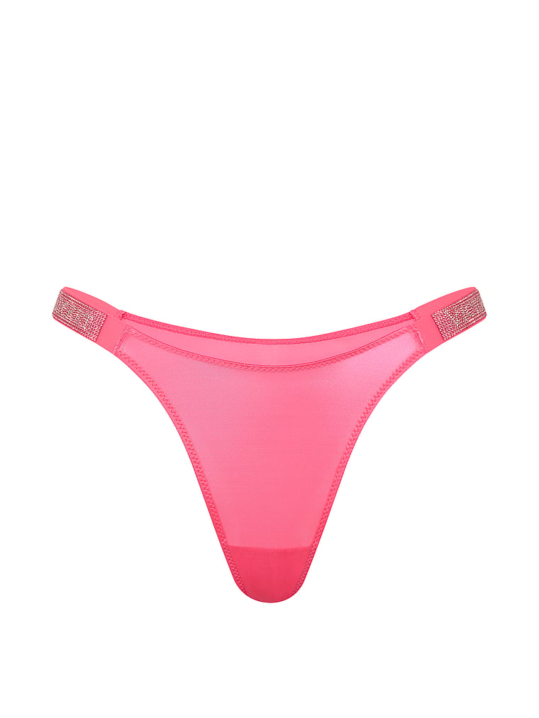 Victoria's Secret, Very Sexy Shine Strap Brazilian Panty, Bombshell Pink, offModelFront, 3 of 3