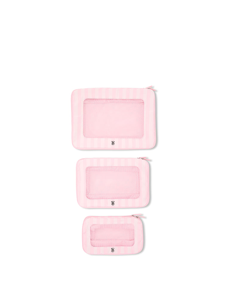 Victoria's Secret, Victoria's Secret 3-Piece Compression Packing Cubes Set, Heritage Stripe, onModelBack, 2 of 3
