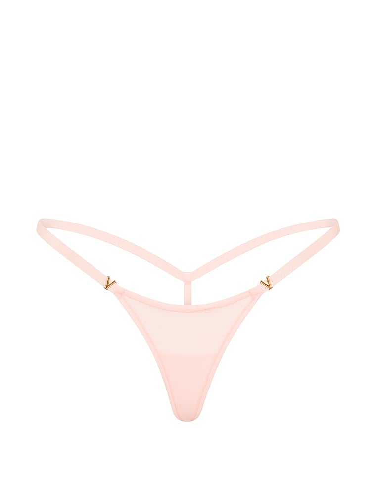 Victoria's Secret, Love Cloud Itsy V-String Panty, Purest Pink, offModelFront, 3 of 3