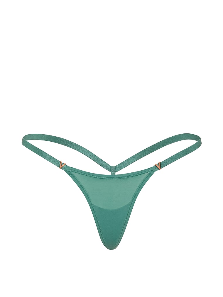 Victoria's Secret, Love Cloud Itsy V-String Panty, Gentle Green, offModelFront, 4 of 5