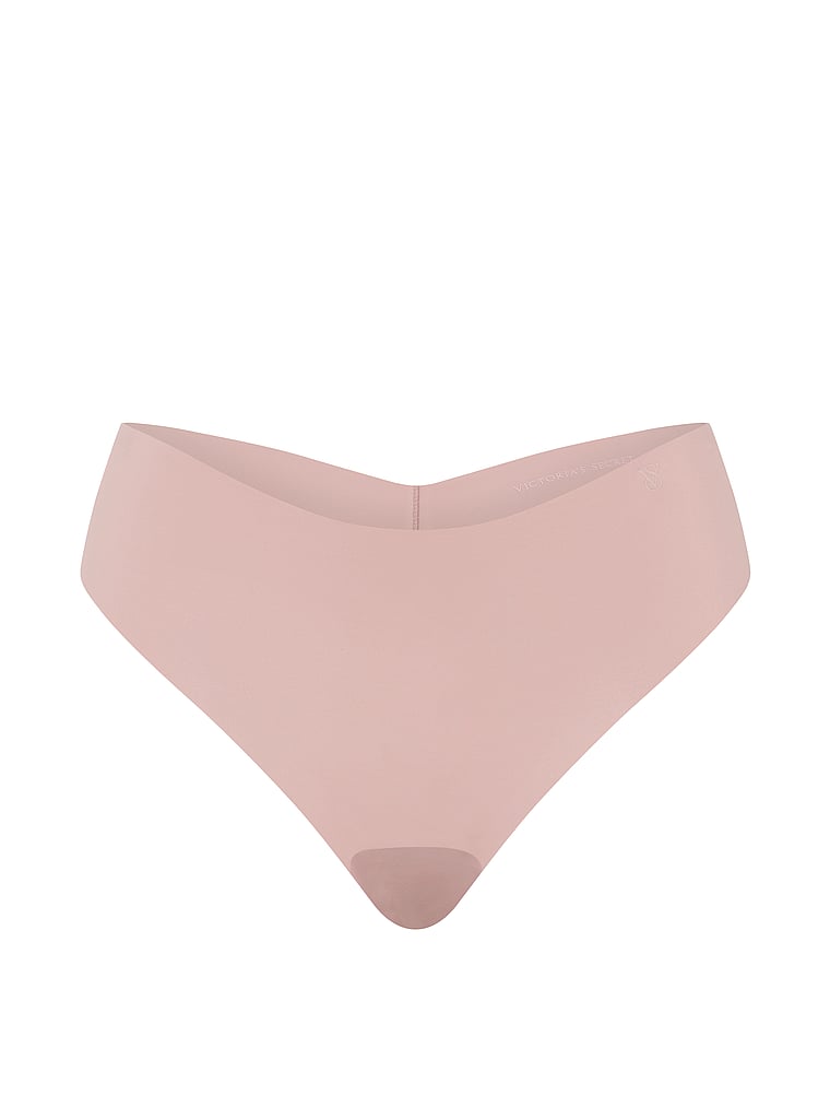 Victoria's Secret, No-Show No-Show Mid-Rise Thong Panty, Talc, offModelFront, 4 of 4