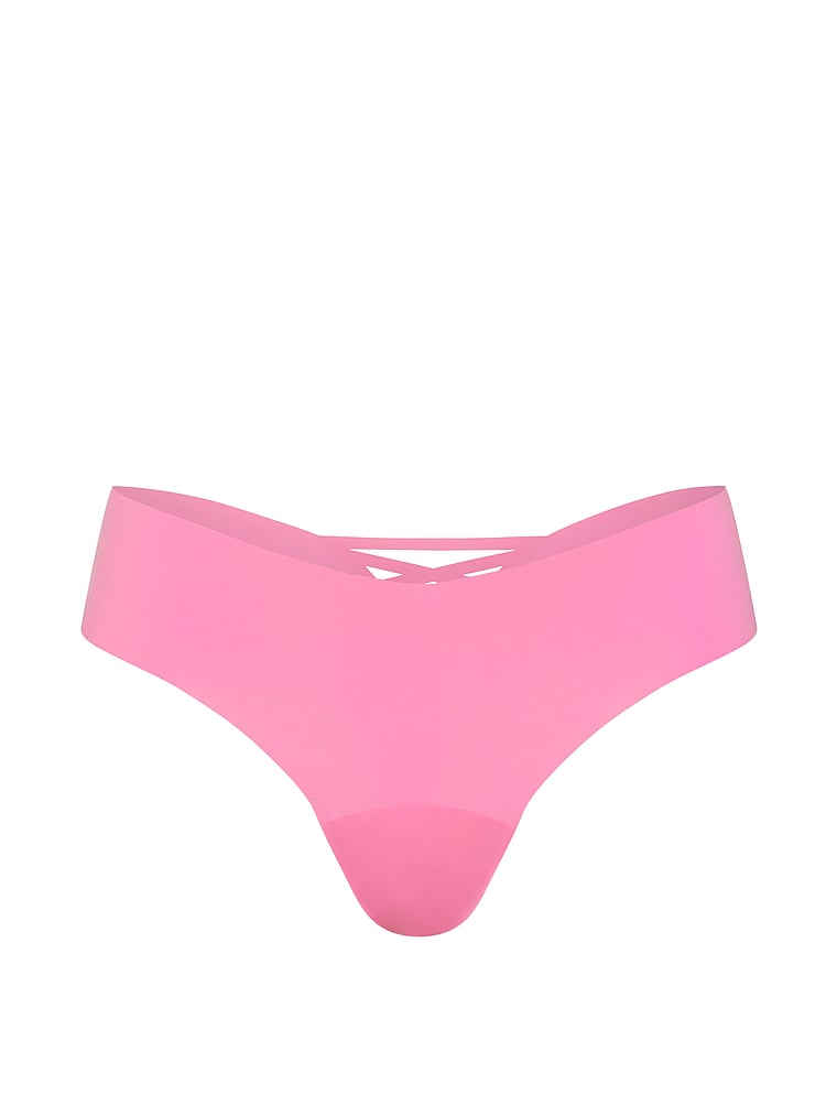 Victoria's Secret, No-Show No-Show Thong Panty, Sexy Little Pink, offModelFront, 3 of 3