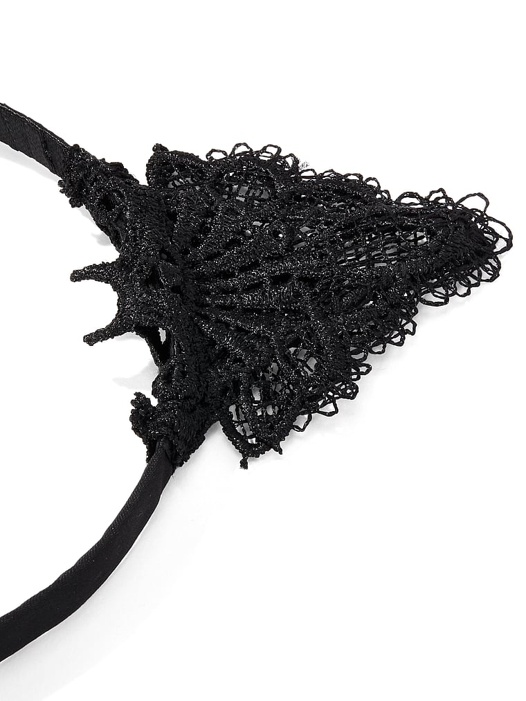 Victoria's Secret, Victoria's Secret Cat Ear Headband, Black, detail, 3 of 3
