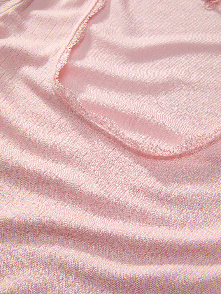 Pointelle Rib Long-Sleeve Tee & Short Set