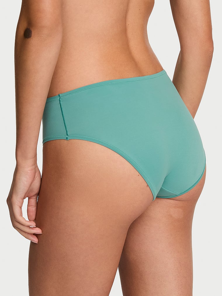 Victoria's Secret, Love Cloud Mid-Rise Bikini Panty, Gentle Green, onModelBack, 2 of 3 Maia is 5'9" or 175cm and wears Small