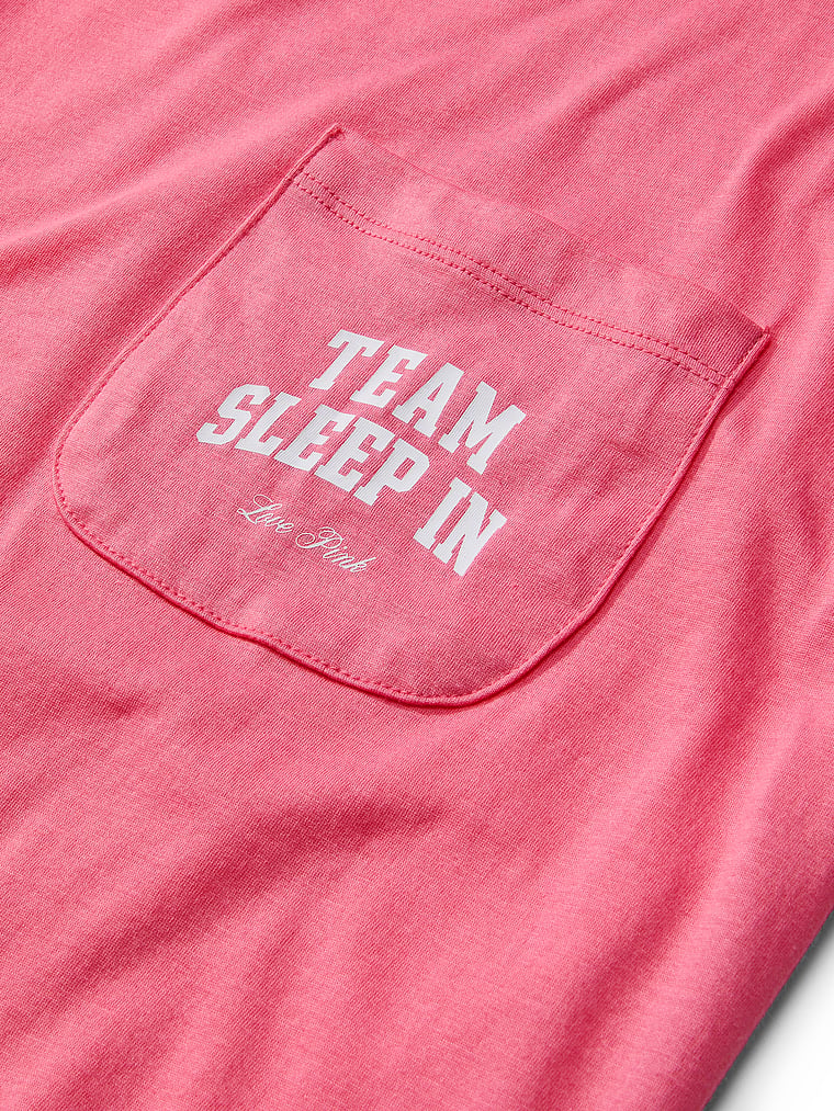 PINK 100% Cotton Light As Air Jersey Pocket Tee, Love Me Pink, detail, 4 of 4