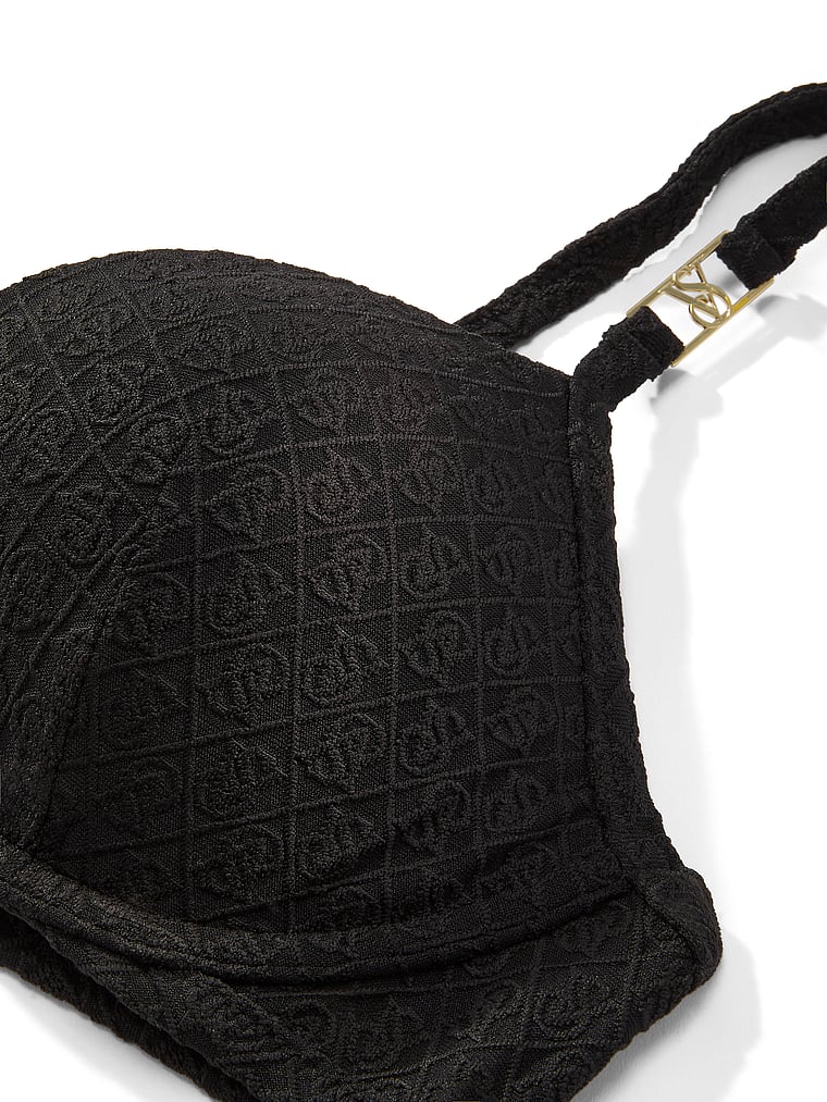 Victoria's Secret, Victoria's Secret Swim Very Sexy Push-Up Bikini Top, Pure Black, detail, 5 of 5