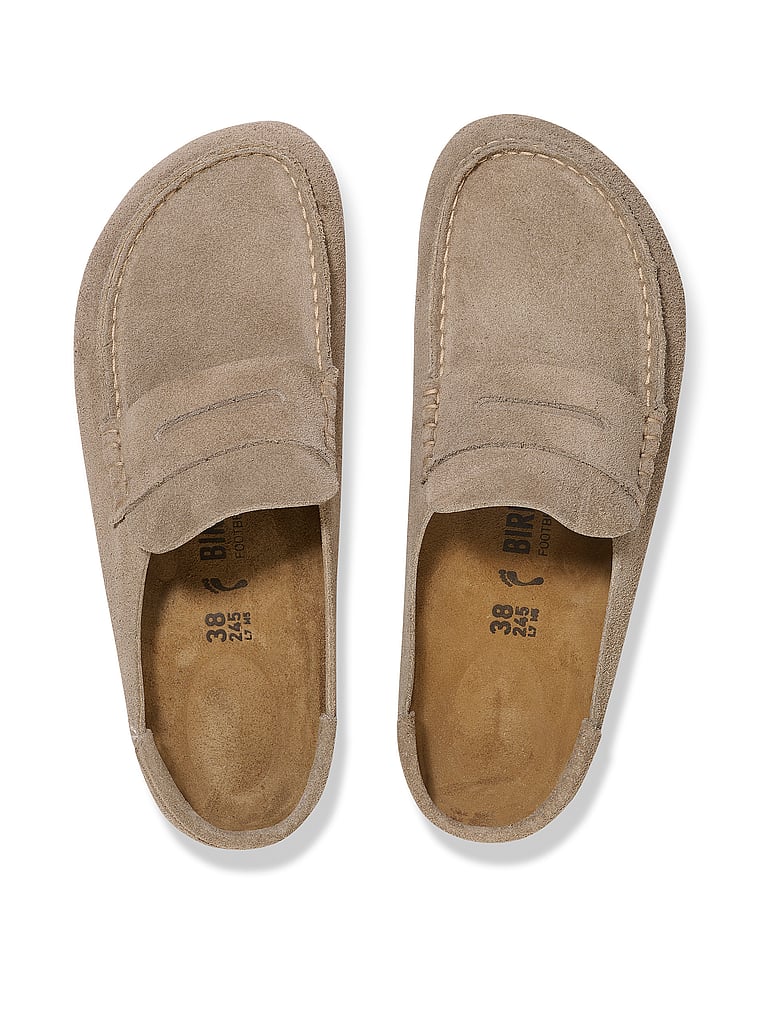 Birkenstock Naples Wrapped Clogs, Taupe, onModelSide, 3 of 4