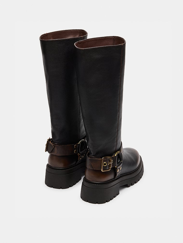 Steve Madden Everest Boots, Brown Leather, onModelBack, 2 of 4