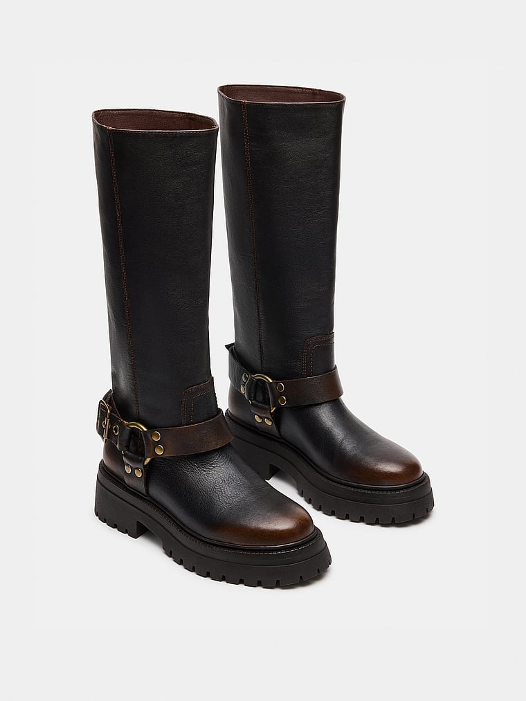 Steve Madden Everest Boots, Brown Leather, onModelFront, 1 of 4