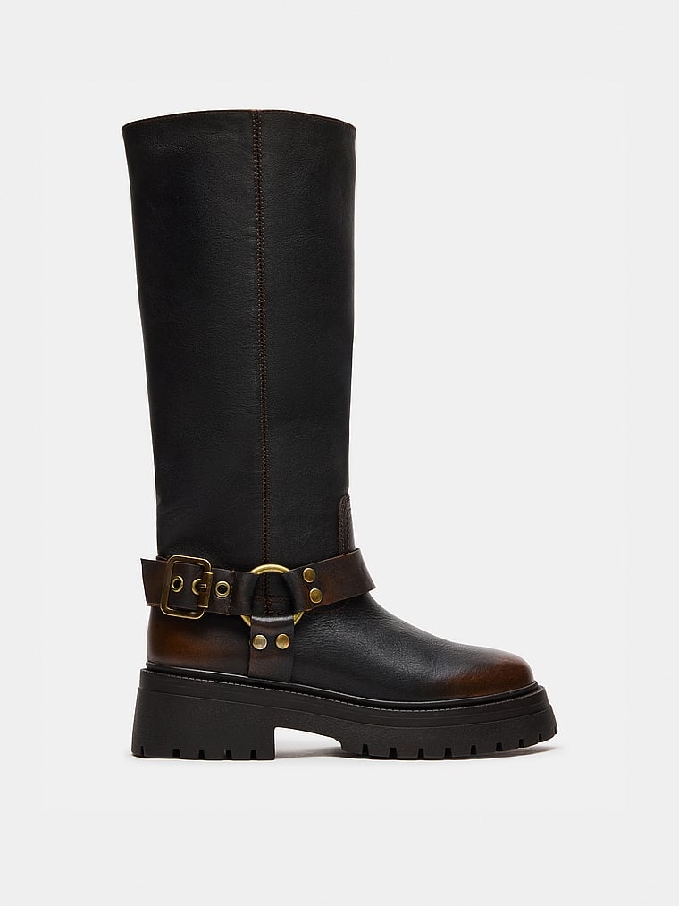 Steve Madden Everest Boots, Brown Leather, onModelSide, 3 of 4