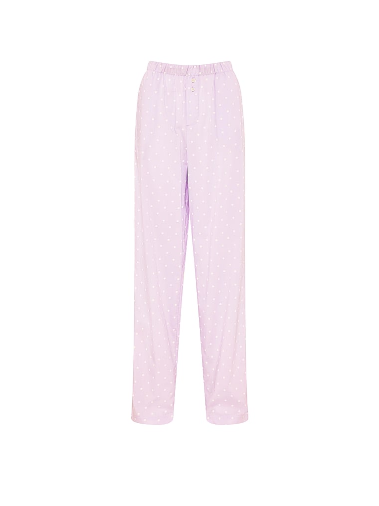 Victoria's Secret, Victoria's Secret Mix & Match Sleep Heritage Cotton Pajama Pants, Purple Whisper Dots, offModelFront, 3 of 3