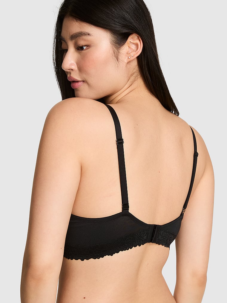PINK Wear Everywhere™ Push-Up Bra, Black, onModelBack, 2 of 2 Gloria is 5'9" and wears 34D or Small
