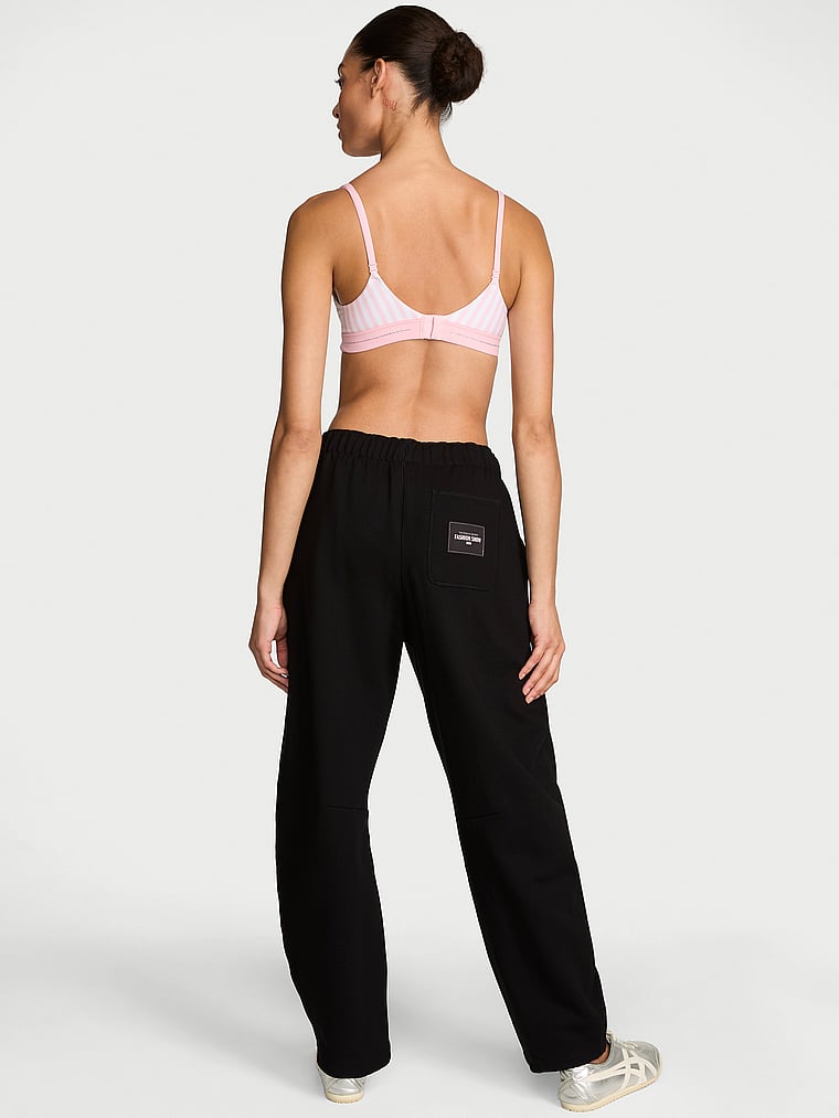 Victoria's Secret, Angel Essentials VSFS '26 Iconic Fleece Barrel Sweatpant, Black, onModelBack, 3 of 4
