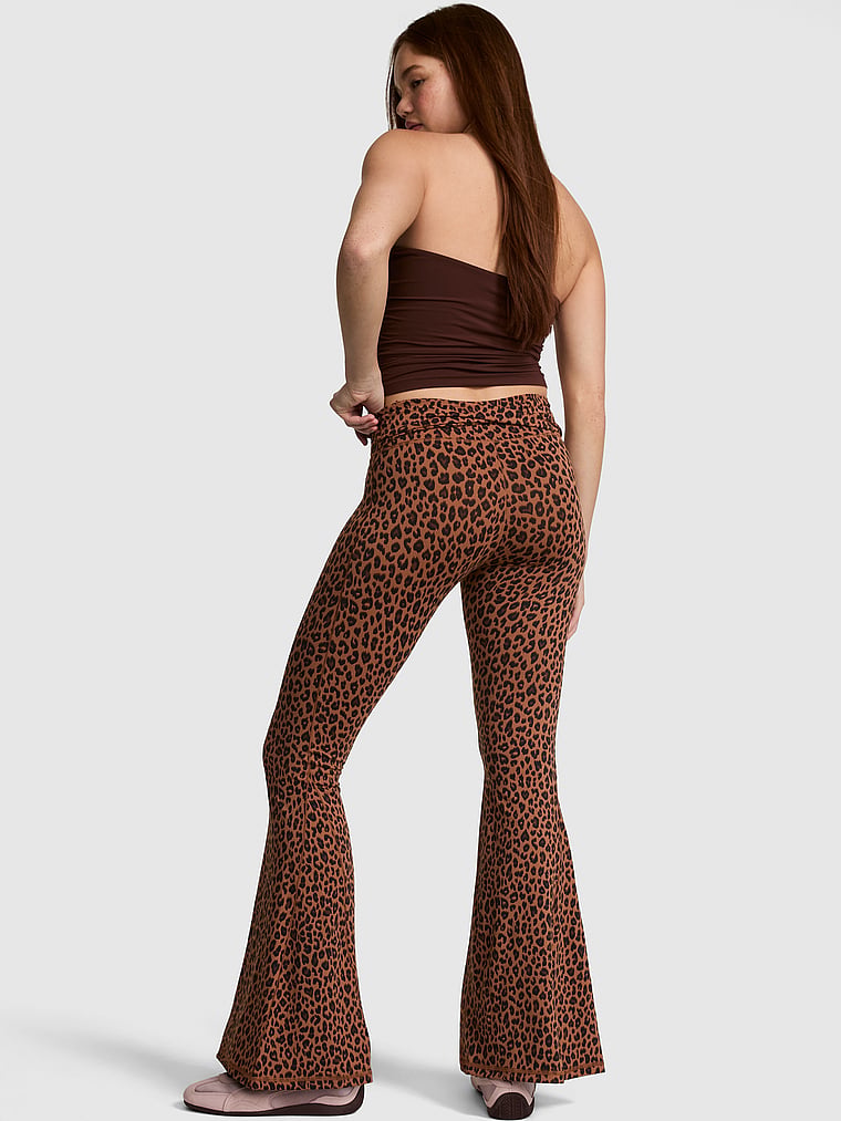 PINK PINK Relay™ Twist-Band Super Flare Leggings, Leopard, onModelBack, 2 of 4