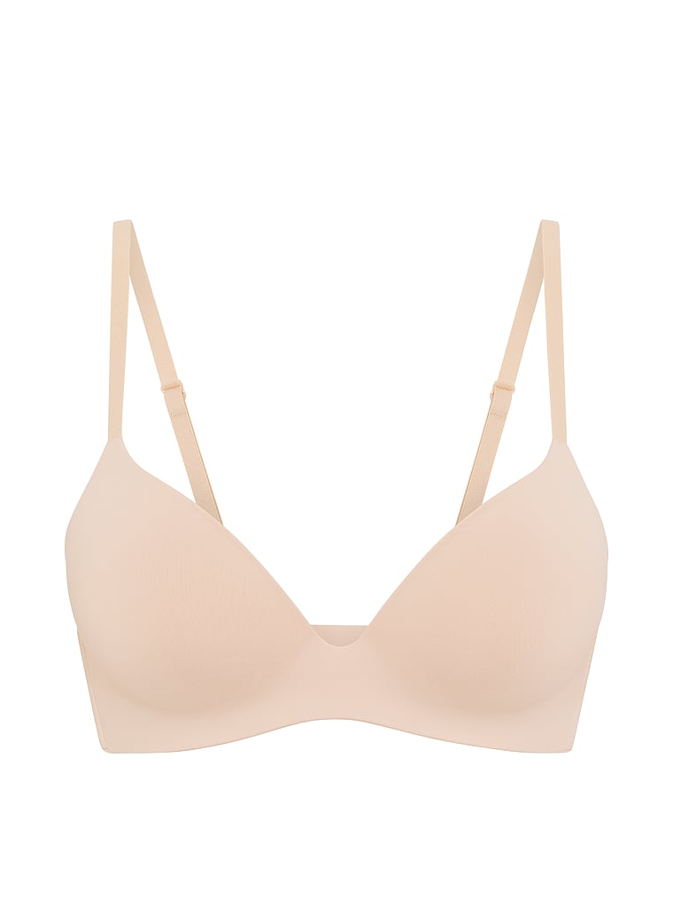 PINK Wear Everywhere™ Super Push-Up Wireless Bra, Marzipan, offModelFront, 3 of 3