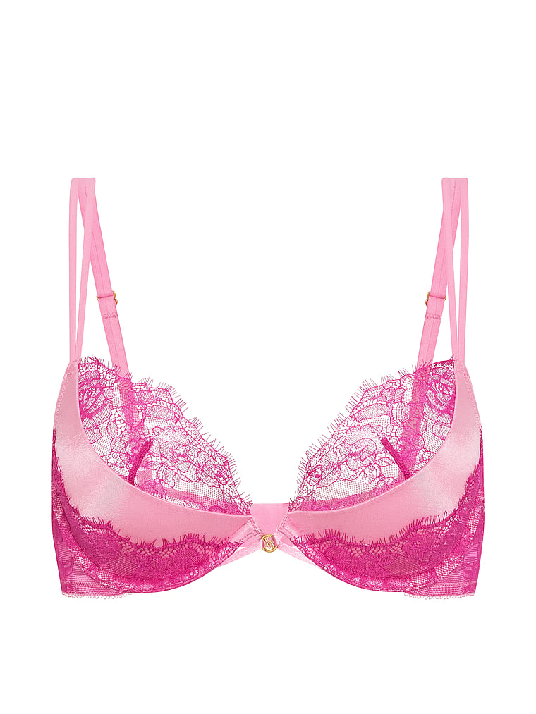 Victoria's Secret, Very Sexy Envy Low-Cut Push-Up Bra, Sexy Little Pink, offModelFront, 4 of 5
