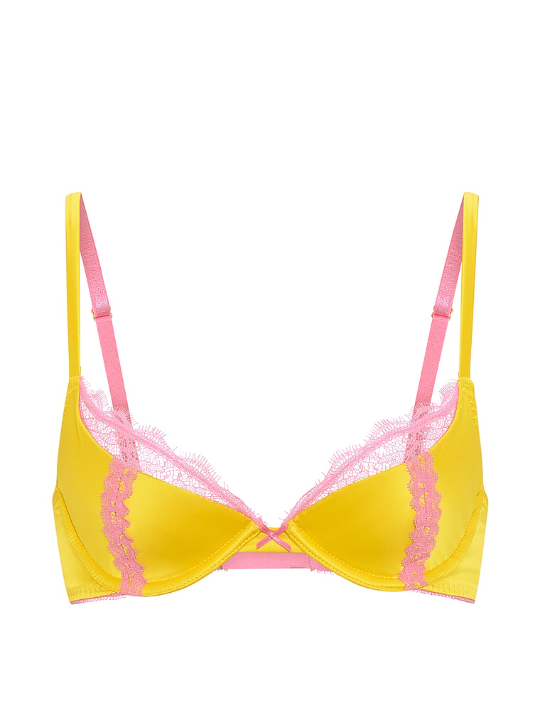 Victoria's Secret, Victoria's Secret Tease Spider Shine Unlined Demi Bra, Star Fruit, offModelFront, 4 of 4