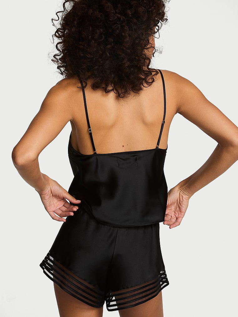 Шорты Washable, шёлк, в полоску, полупрозрачная ткань — Victoria's Secret — фото 2