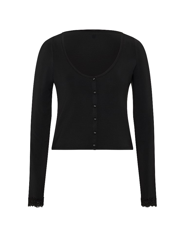 SoSoft™ Modal Lace-Trim Cardigan