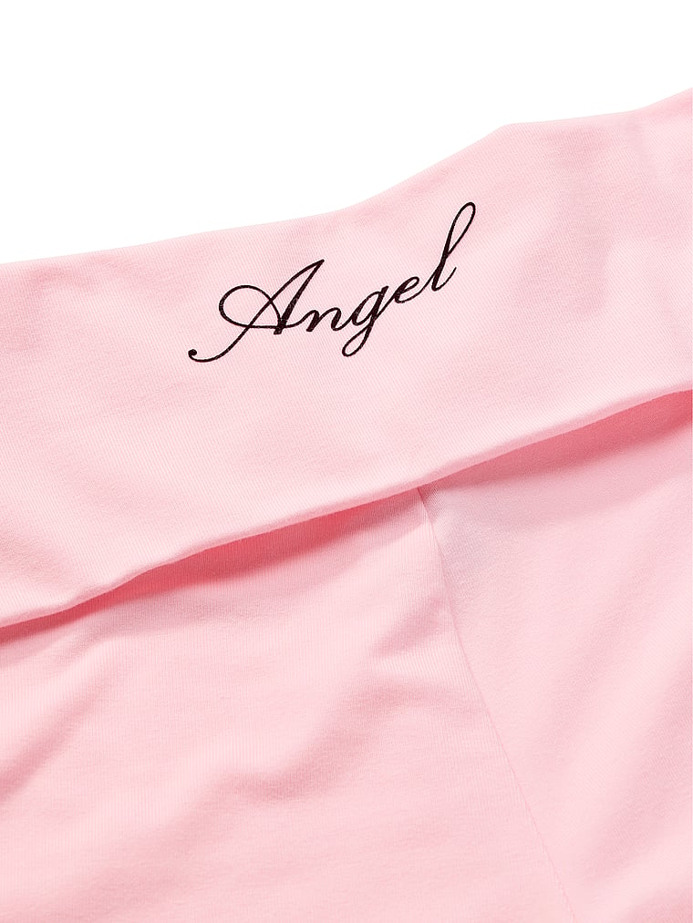 Victoria's Secret, Angel Essentials Cotton Foldover Flare Legging, Angel Pink, onModelBack, 2 of 5