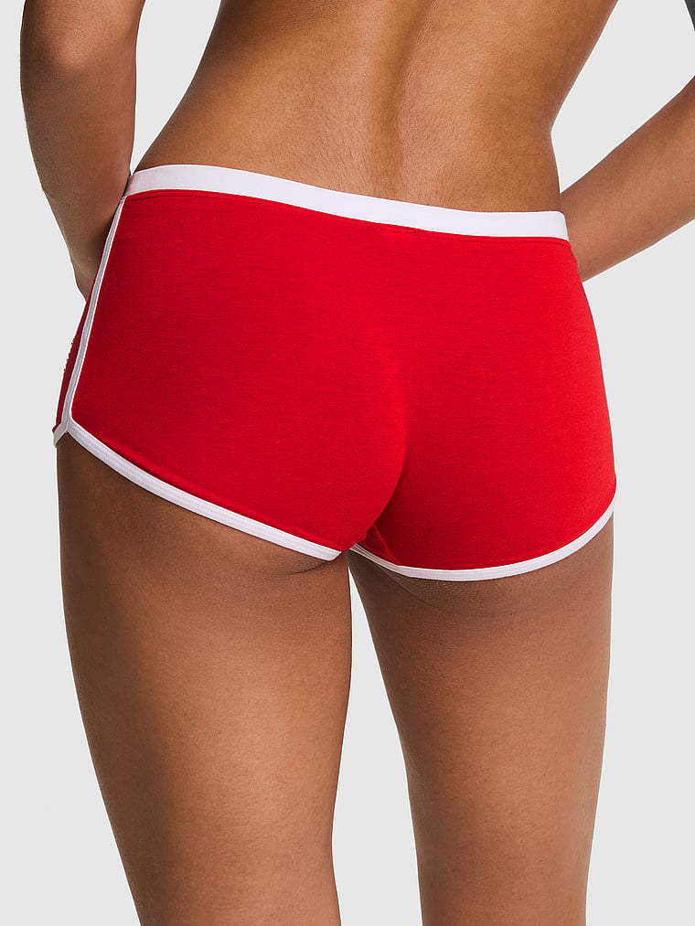 NFL Collection Cotton Dorm Bling Boyshort, Chiefs- Candy Cane Solid, onModelBack, 2 of 4