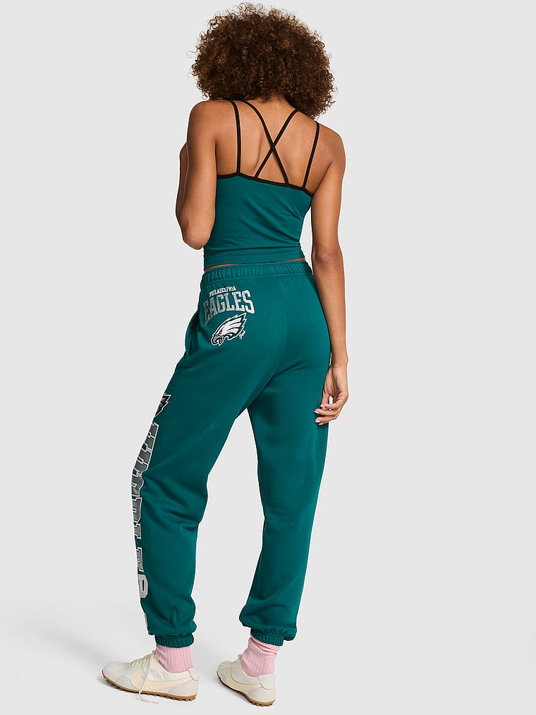 NFL Collection Campus Fleece™ Bling Sweatpants, Eagles- Moroccan Blue, onModelBack, 2 of 4