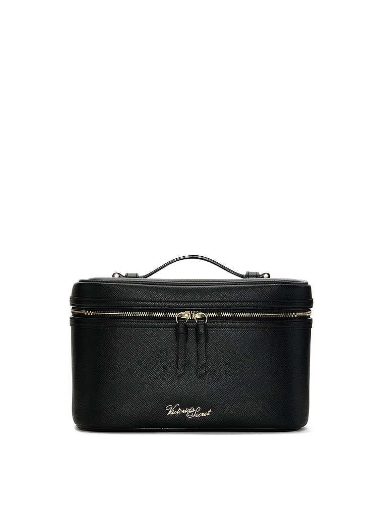 Victoria's Secret, Victoria's Secret Luxe Travel Vanity Case, Black, onModelFront, 1 of 3