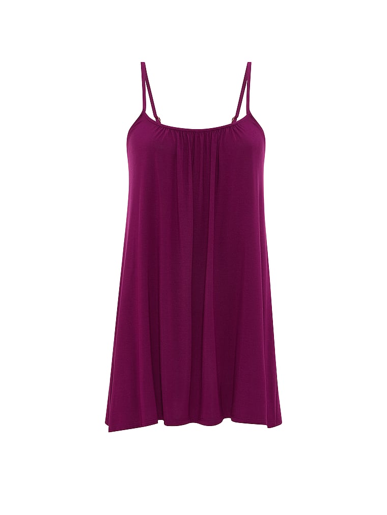 Victoria's Secret, Victoria's Secret SoSoft™ Modal Scoop Slip Dress, Rhubarb, offModelFront, 3 of 3