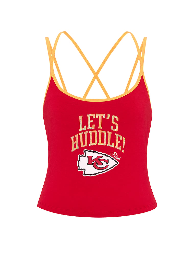 NFL Collection All-Day Cotton™ Bling Strappy Tank Top, offModelFront, 3 of 4