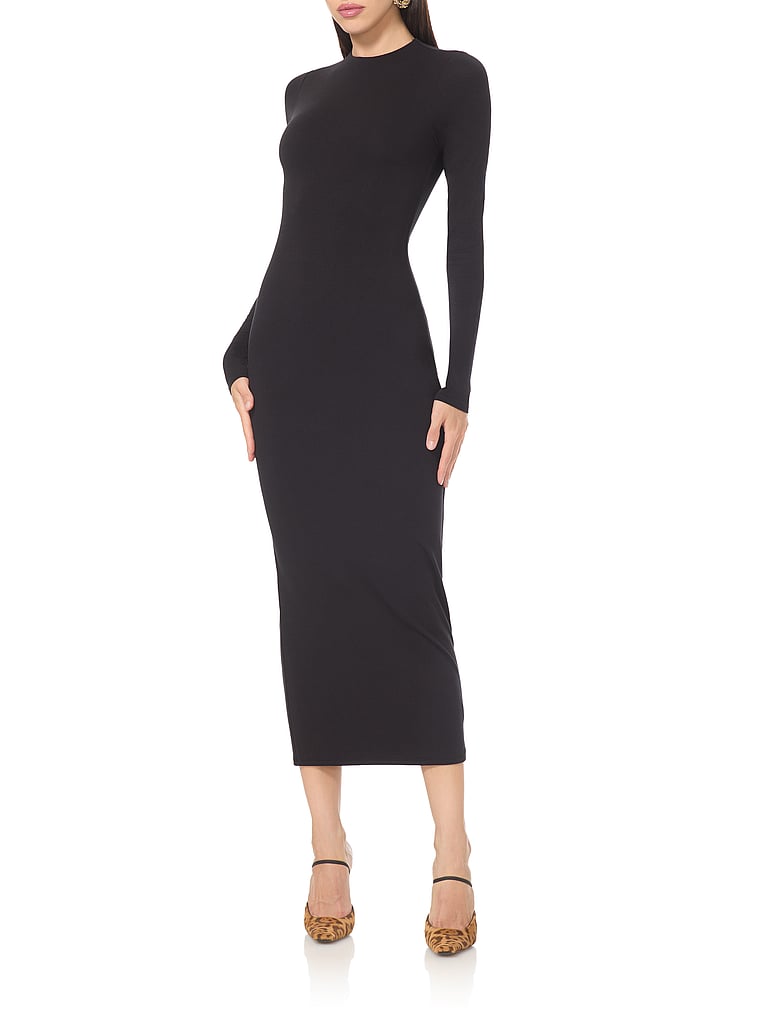 Victoria's Secret, AFRM Juniper Dress, Noir, onModelFront, 1 of 3