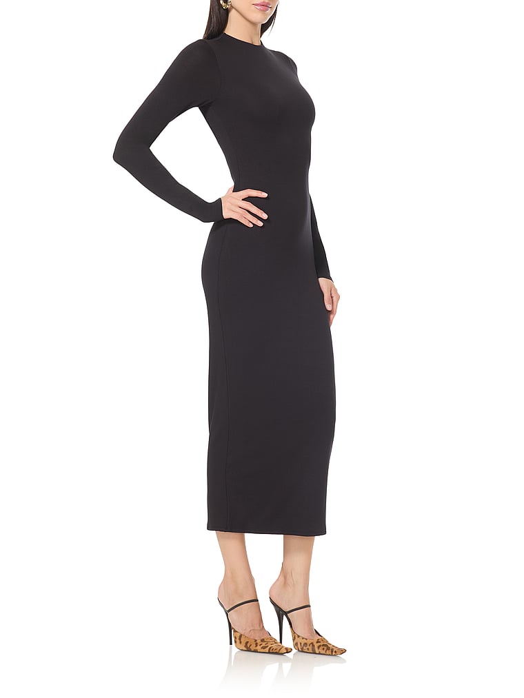 Victoria's Secret, AFRM Juniper Dress, Noir, onModelSide, 3 of 3