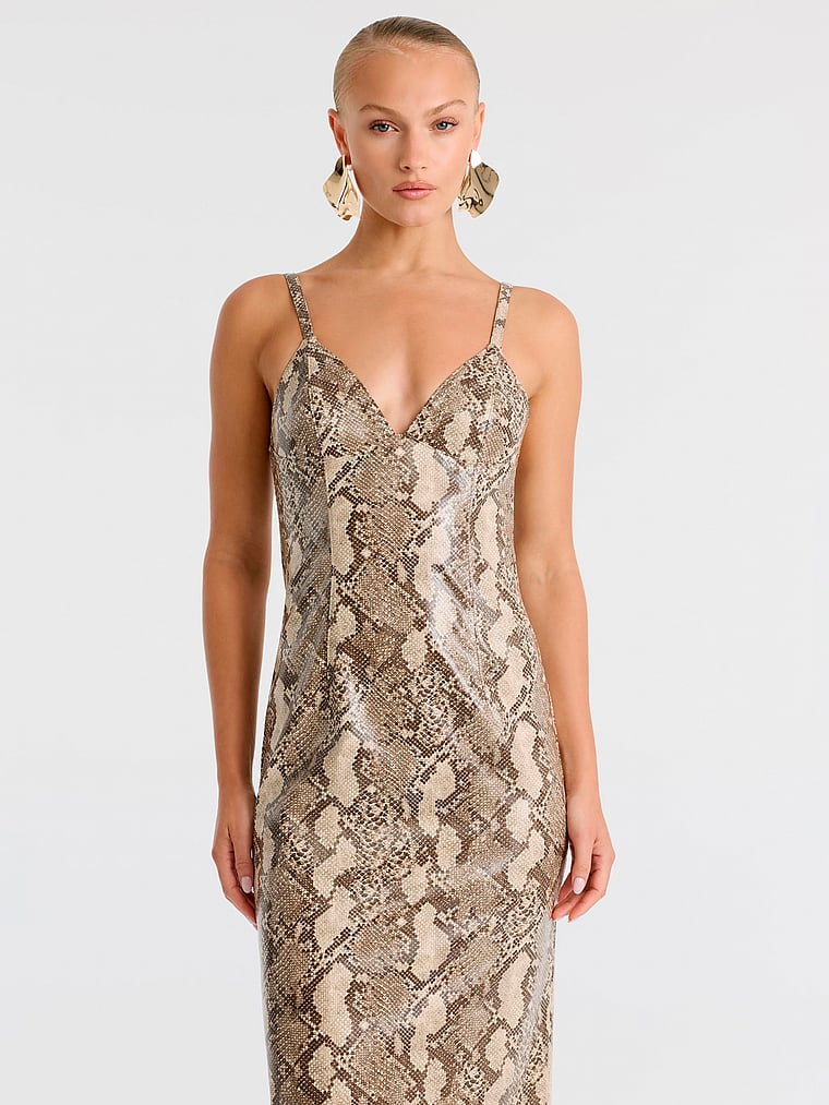 Estine Faux Snakeskin Dress