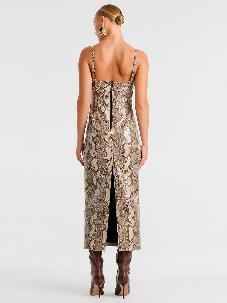 Victoria's Secret, Bardot Estine Faux Snakeskin Dress, Snake, onModelBack, 2 of 4
