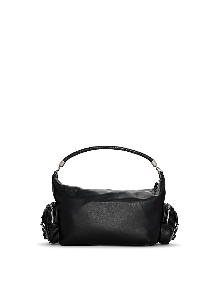 PINK Multi-Pocket Shoulder Bag, Black, onModelBack, 2 of 4
