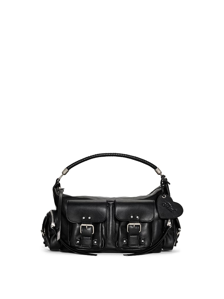 PINK Multi-Pocket Shoulder Bag, Black, onModelFront, 1 of 4
