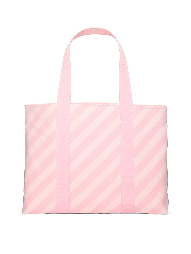 Buy Heritage Stripe Canvas Tote Bag, Pink Stripes - Order Bags