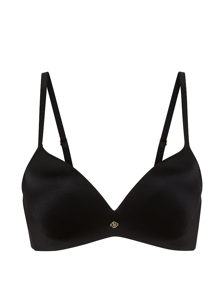 Victoria's Secret, Very Sexy So Obsessed Wireless Viper Lace Push-Up Bra, Black, offModelFront, 3 of 4